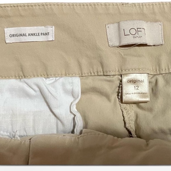LOFT Midrise tailored flat front Cropped Pants women’s 12 - Picture 5 of 6
